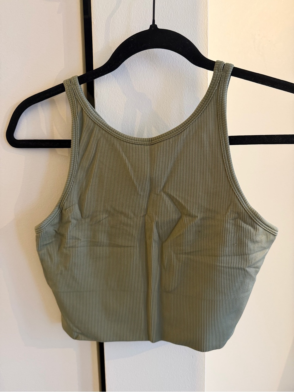 Athleta Olive Green Ribbed Racerback Tank Top